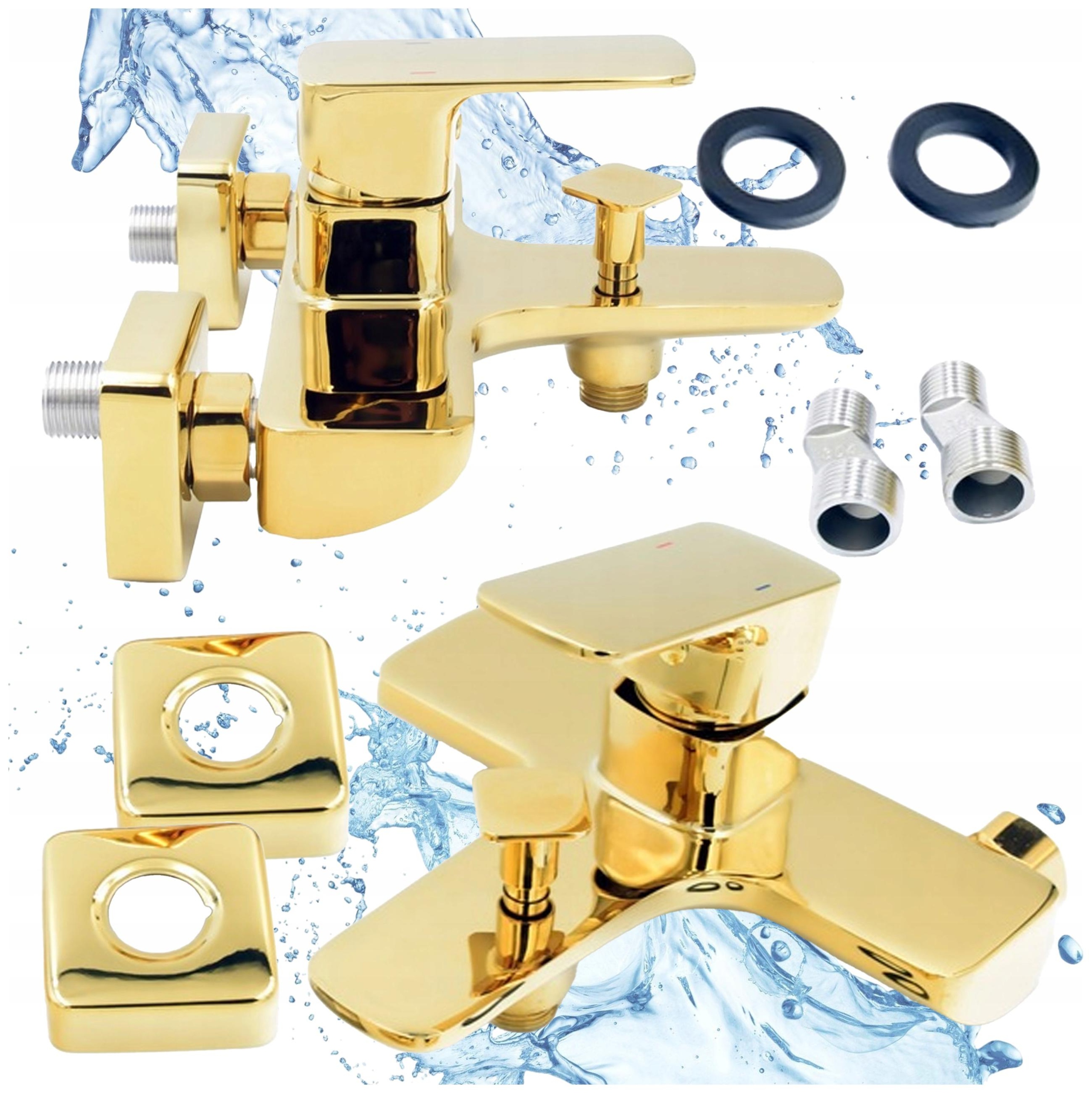 Cubic Zlatá Vaňová Batéria Štvorcová Caro Kohútik