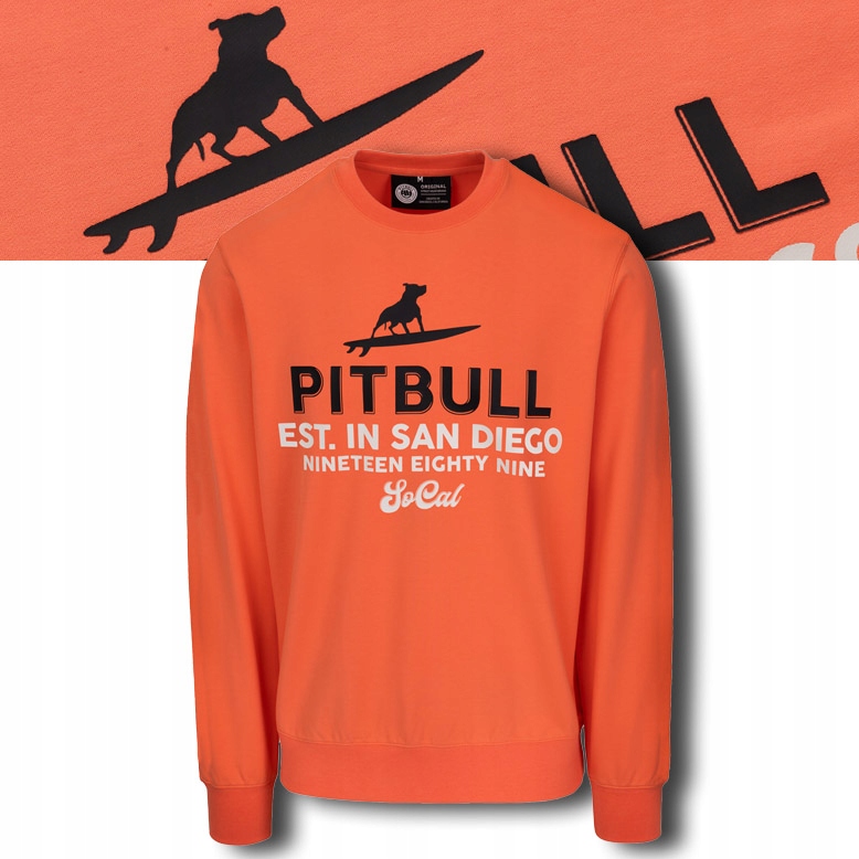 Pánská Mikina Pitbull Dresová Mikina Crewneck s potiskem Surfing Dog