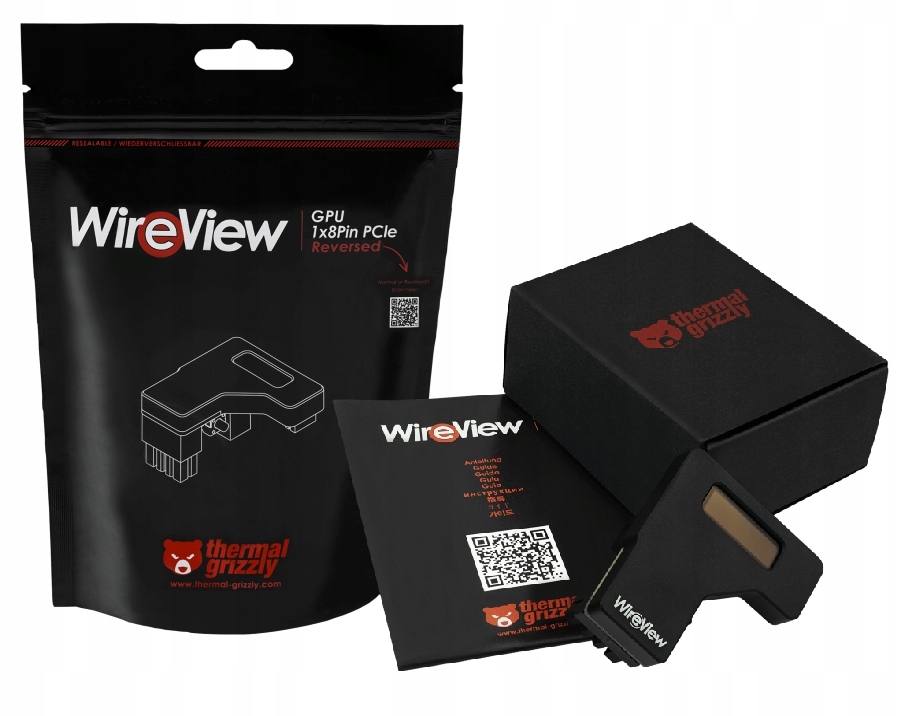 Thermal Grizzly Wireview Gpu 1x 8-Pin PCIe Reverse, logging, měřič