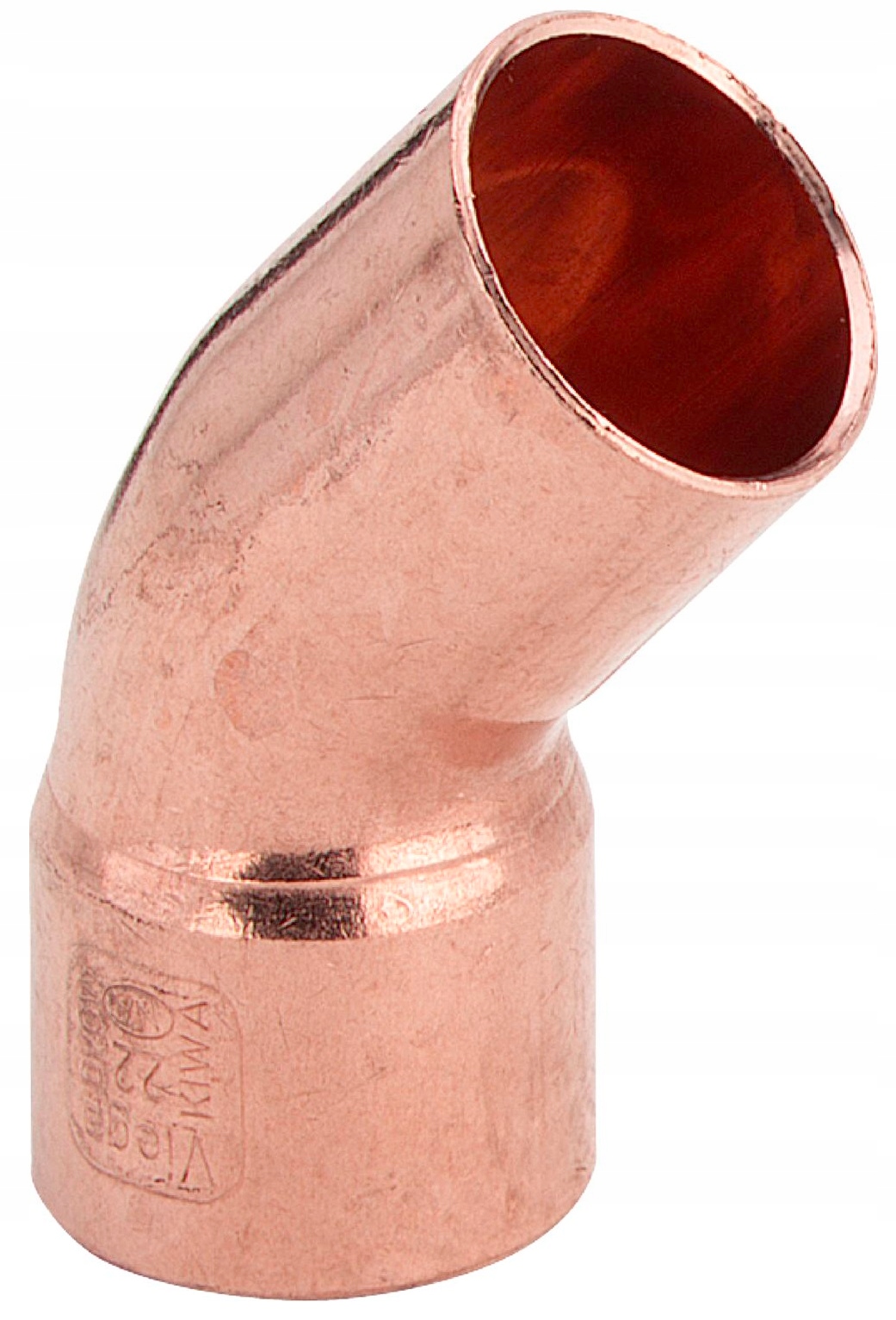 

Łuk 45 miedziany jednokielichowy 18 Miedź Cu