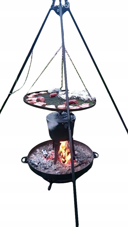 

Grill ogrodowy ruszt trójnóg palenisko kociołek 8l