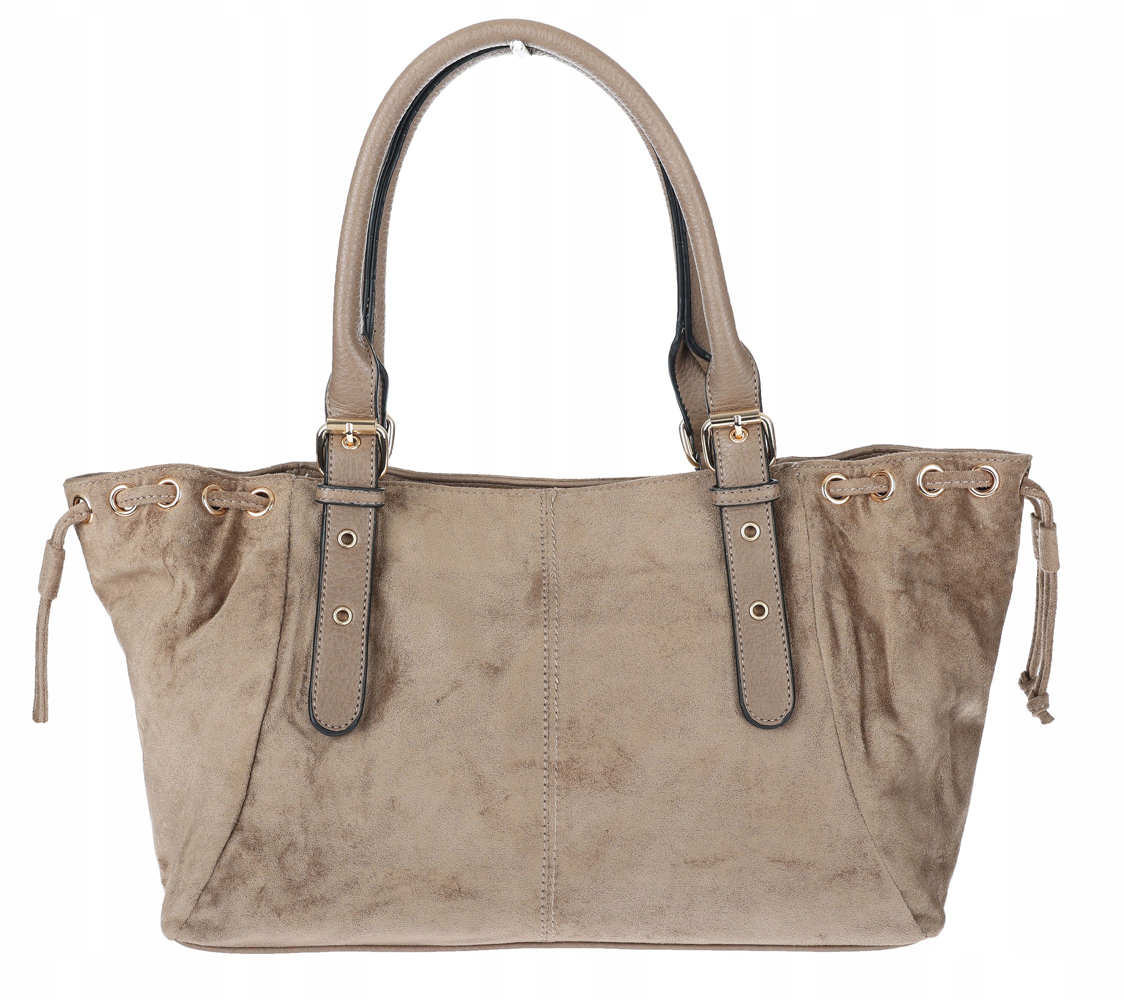 Dámská kabelka Semišová Shopper Kufřík Prostorná Elegantní taška AM47 Béžová