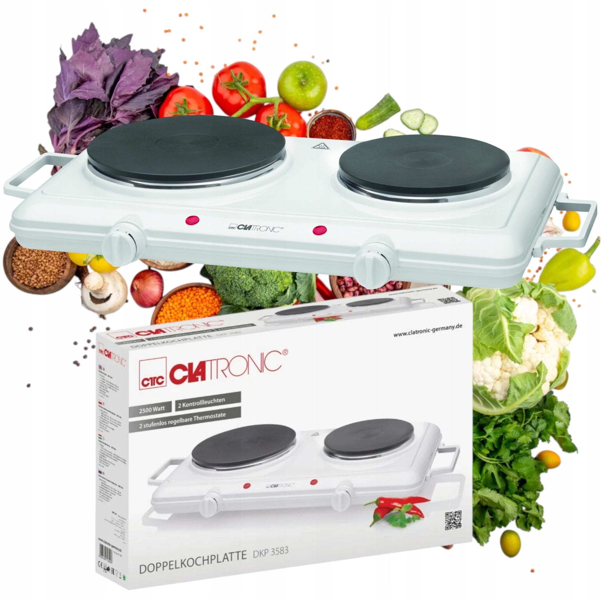 Kuchenka Elektryczna dwupalnikowa Płyta Na Prąd turystyczna przenośna 2500W