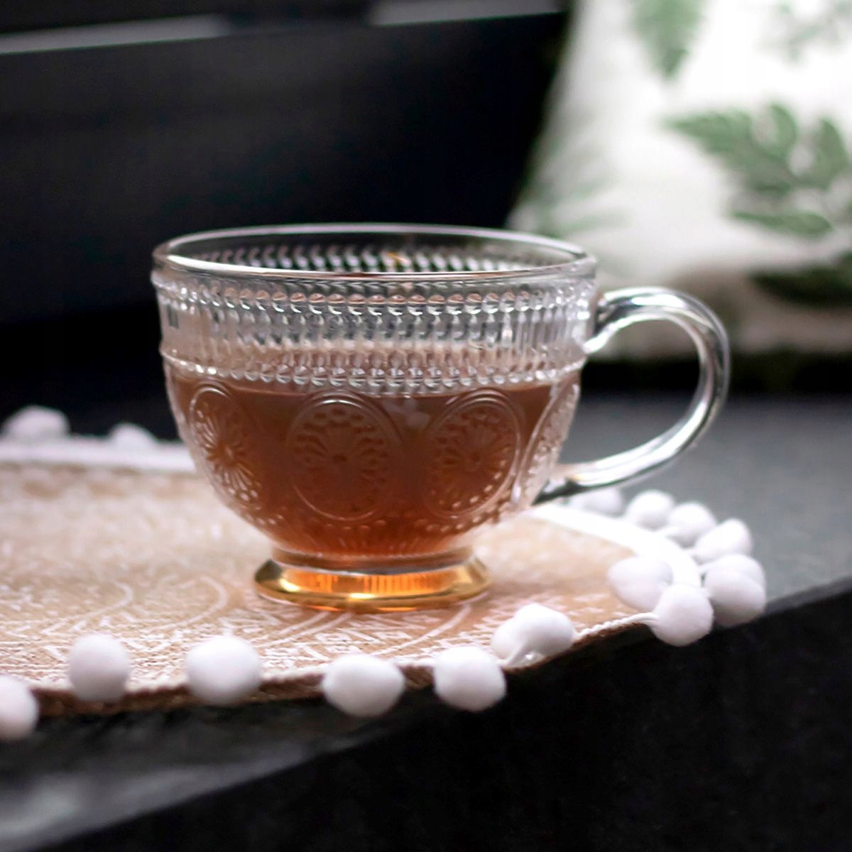 Filiżanka BARREL szklana złota nóżka 360ML HOMLA Liczba filiżanek 1