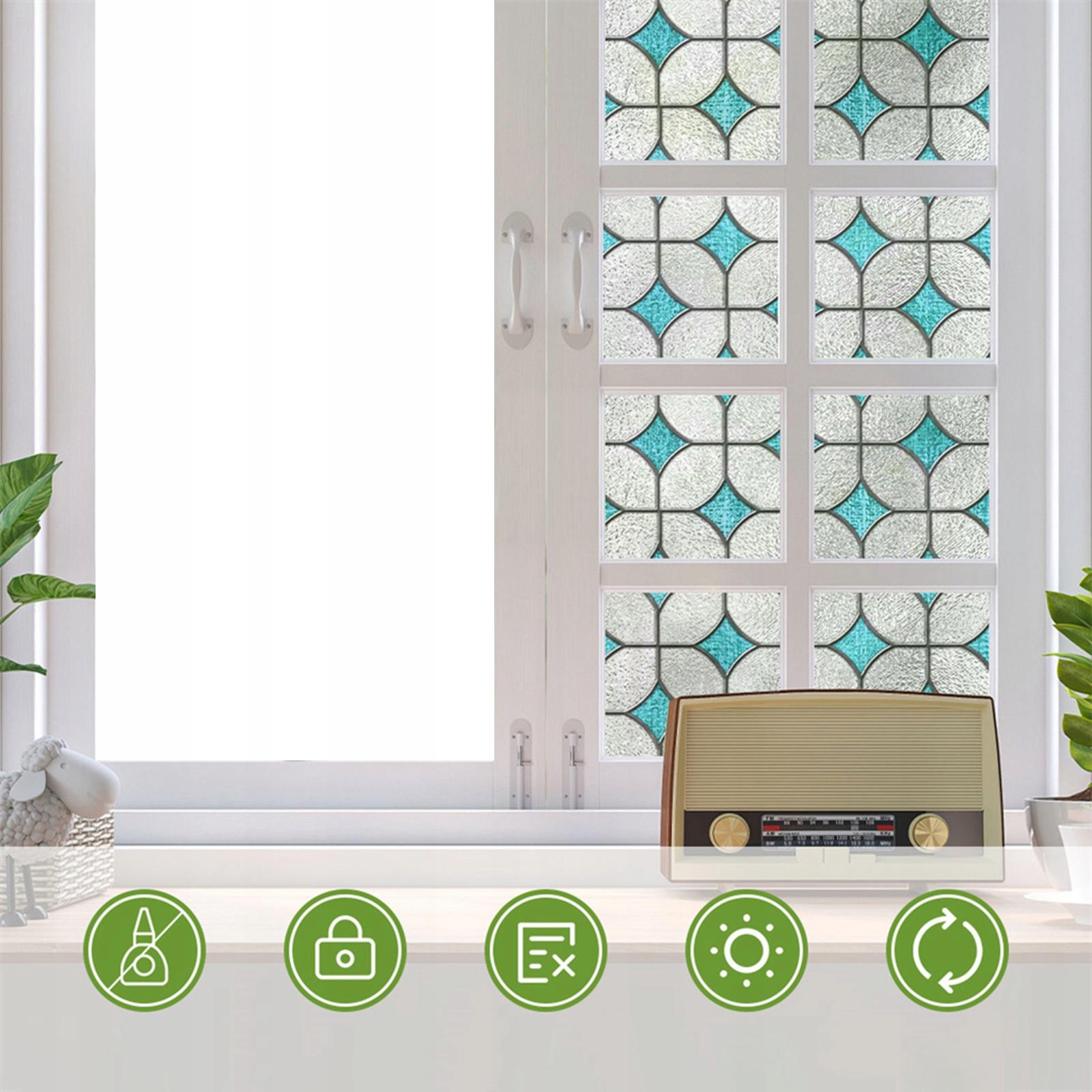 prywatności , Rainbow Window Clings, 3D Długość 59 cm