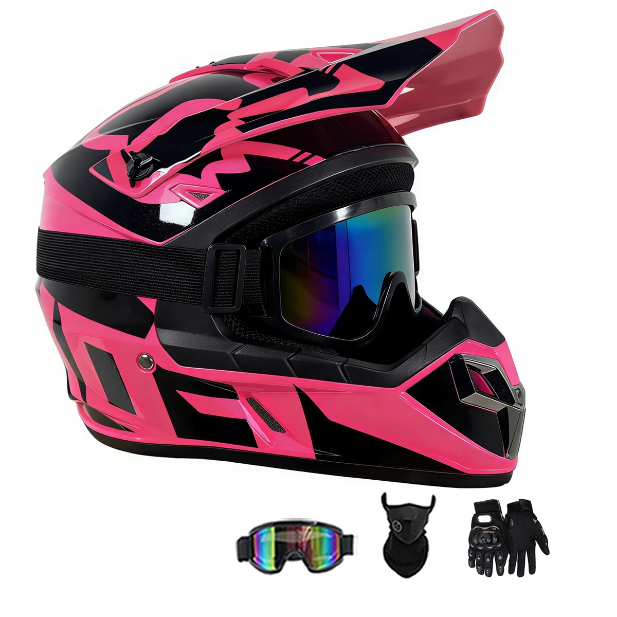 Motocyklová Přilba Lehká Enduro Quada Brýle Rukavice Maska XL