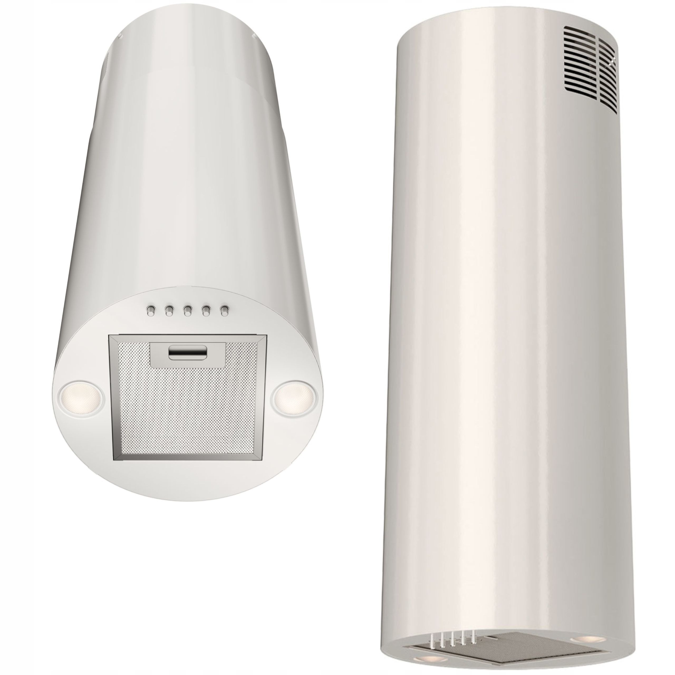 Okap kuchenny kominowy wyspowy tuba 31 cm Maan Elba 31 Pb Biały Led