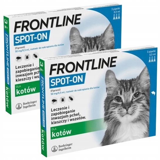 Frontline Spot-on Krople Na Pchły Kleszcze Dla Kota Pipetki 6x0,5ml