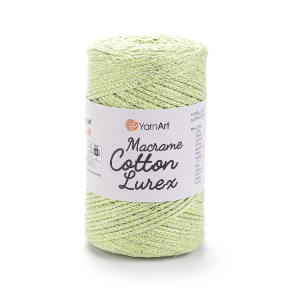 YarnArt Macrame Cotton Lurex 726 zelená šňůra makramé sada 4 x 250 g