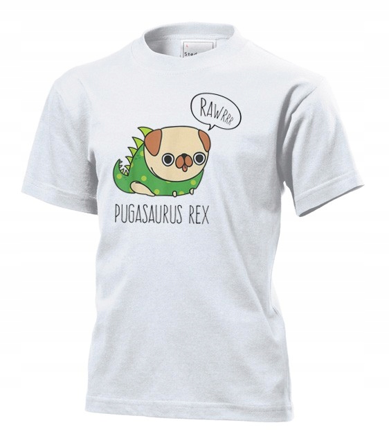 

Koszulka dziecięca Pugasaurus Rex Mops dinozaur XL