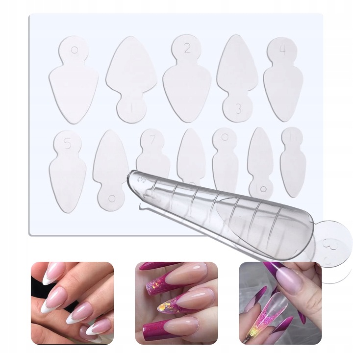 SILIKONOWE FORMY DO PAZNOKCI DUAL FORM FRENCH COMBO SYSTEM 12 szt wybór