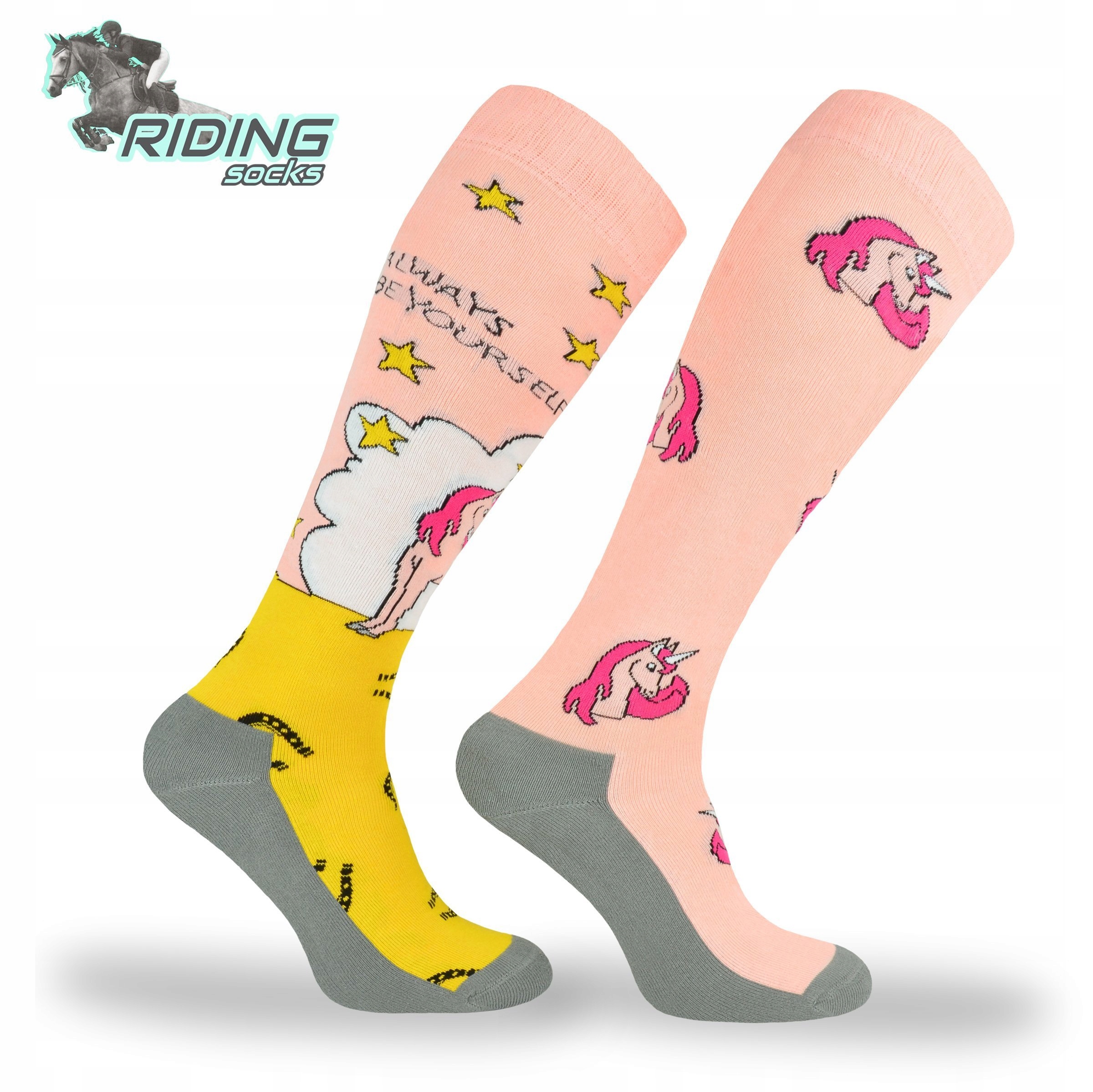 Podkolanówki jeździeckie SJBW – jednorożce pin Marka Comodo