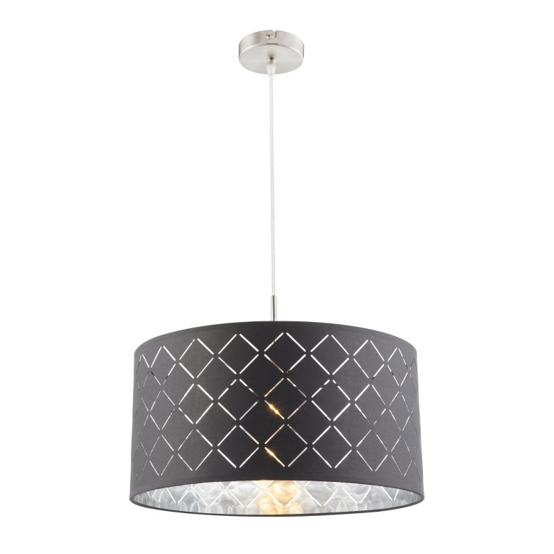 Moderná závesná lampa Kidal striebornošedá E27 60W 40 cm Globo