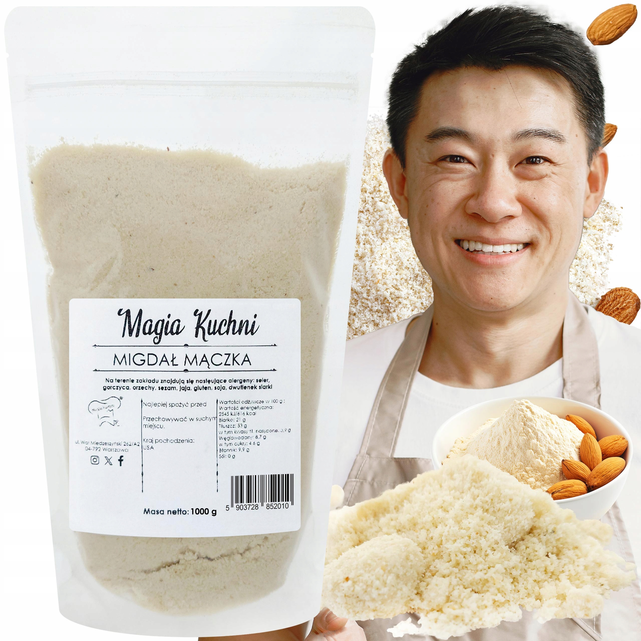 Levně Mandlová mouka 1kg Mletá mouka Mandle