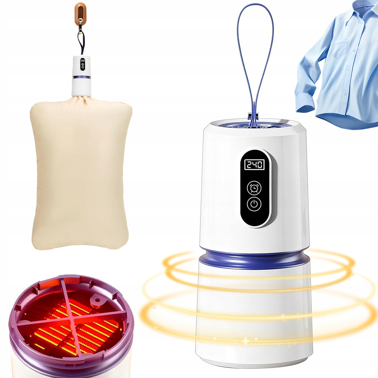 Levně Mini Sušák Přenosná Do Domu Cestování Tichý Motor 200 W