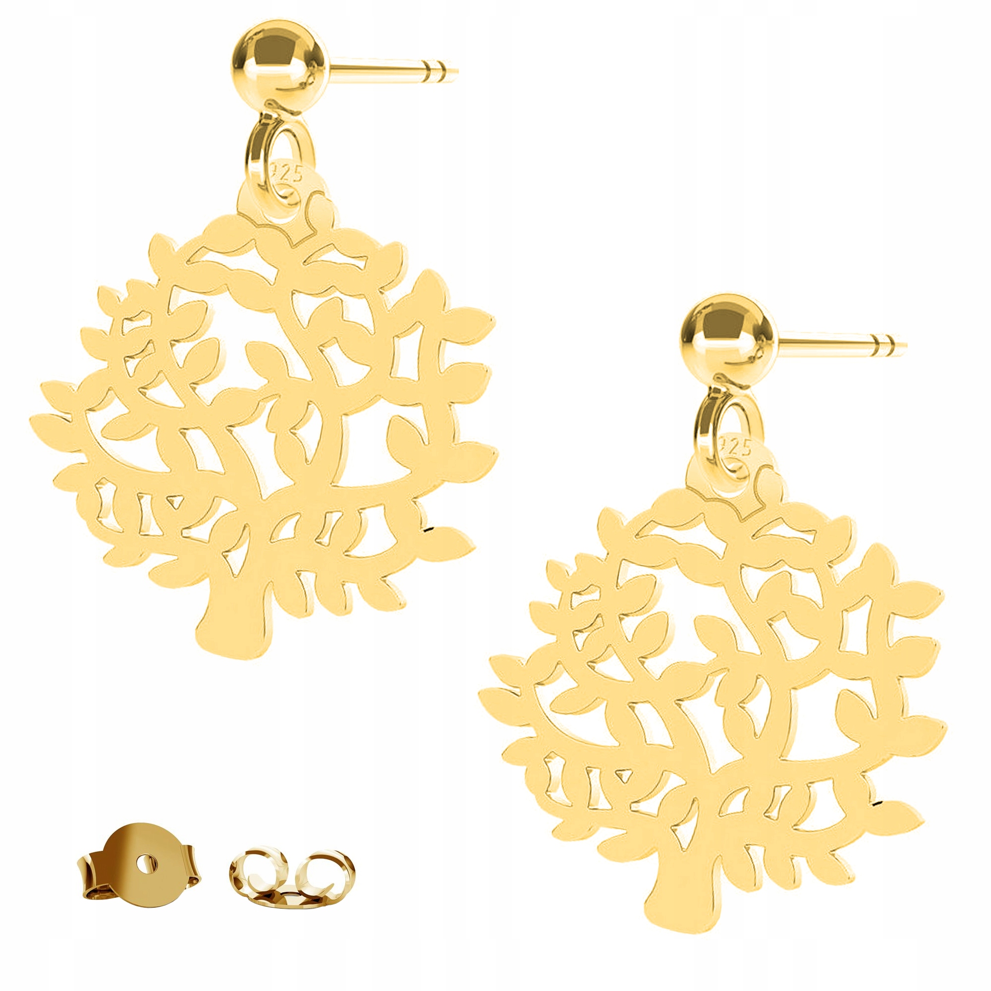 Náušnice zlaté Strom Stromek 925