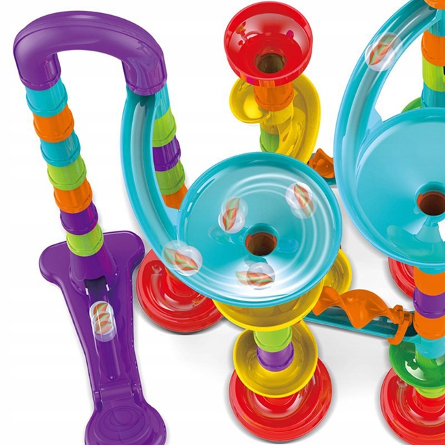 TOR KULKOWY KULODROM ZJEŻDZALNIA WYRZUTNIA KULEK KLOCKI KONSTRUKCYJNE 113el Kod producenta DUŻY TOR ZJAZDOWY KONSTRUKCYJNY 113 ELEMENTÓW