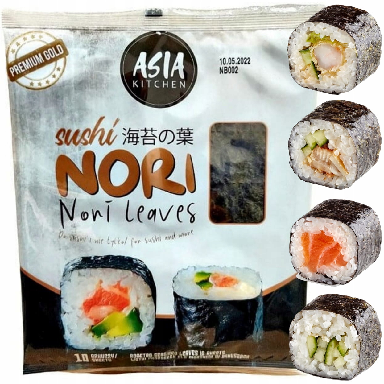 

Wodorosty Nori Algi Do Sushi 10 Sztuk Premium Gold