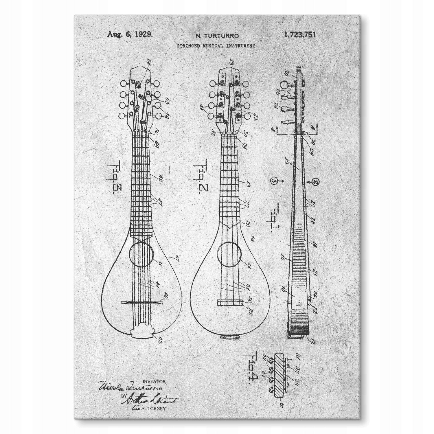 Kovový plakát Stringed Instrument Stone Szyld Plech 30 x 42 cm Dárek