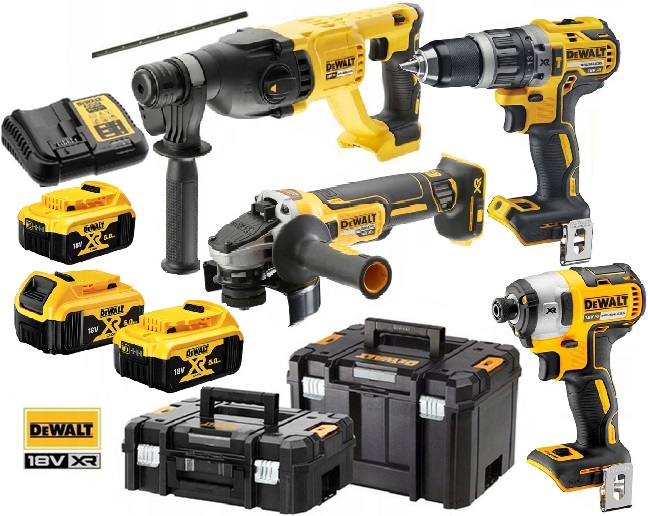 DeWALT Zestaw 10w1 Xr 18V DCD796 DCF887 DCH133 DCG405 3*5.0Ah 5Ah, Tstak