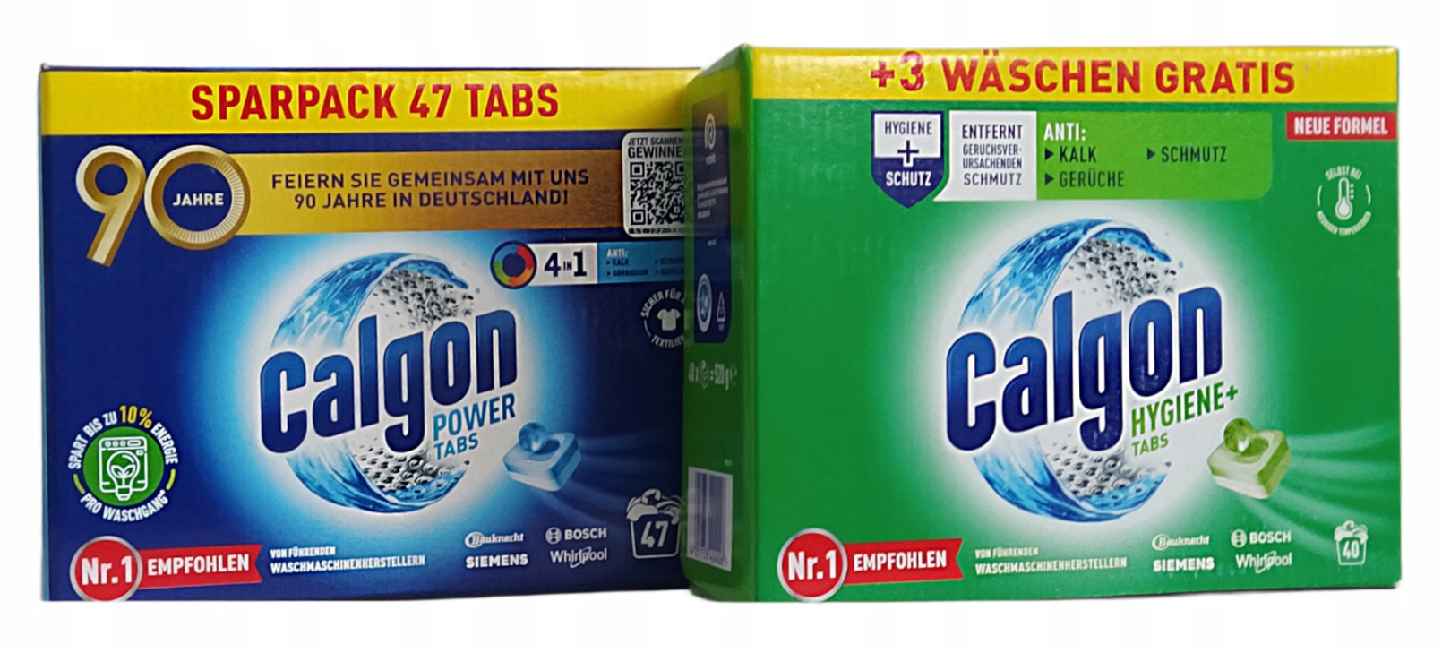 Levně Calgon tablety Hygiene+ 40 tablet a Calgon klasický 4v1 47 tablet 87 tablet