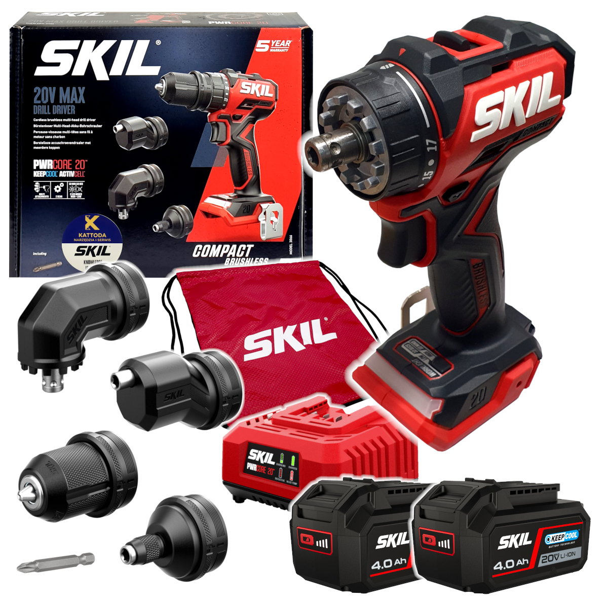 Wkrętarka Skil 20V 3066 60Nm 4 Uchwyty 2x4.0Ah
