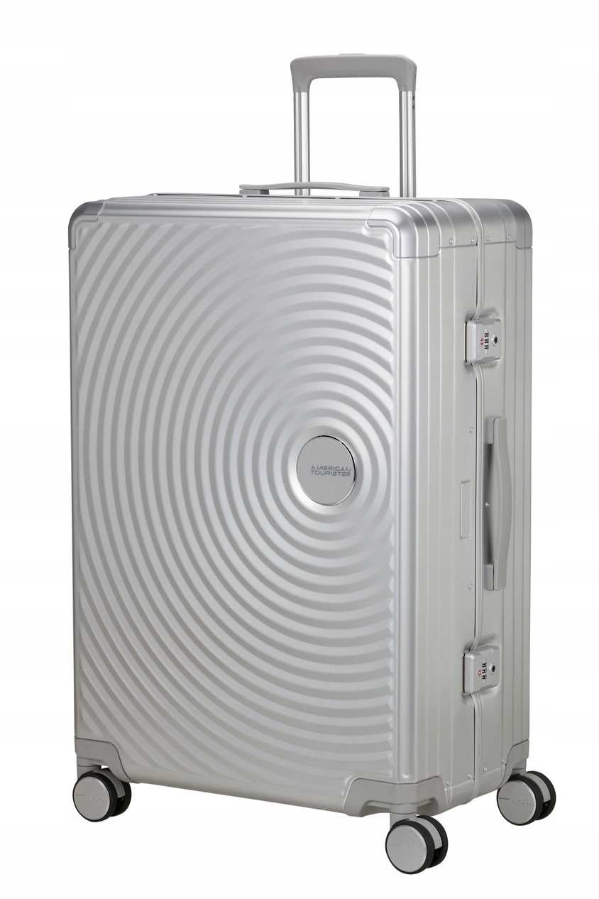 Kufr American Tourister Soundbox Alu 77 cm stříbrný
