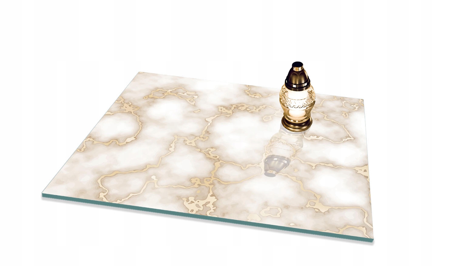 Podstavec pod svíčky tvrzené sklo na hřbitov 65x60 cm gumové nožičky