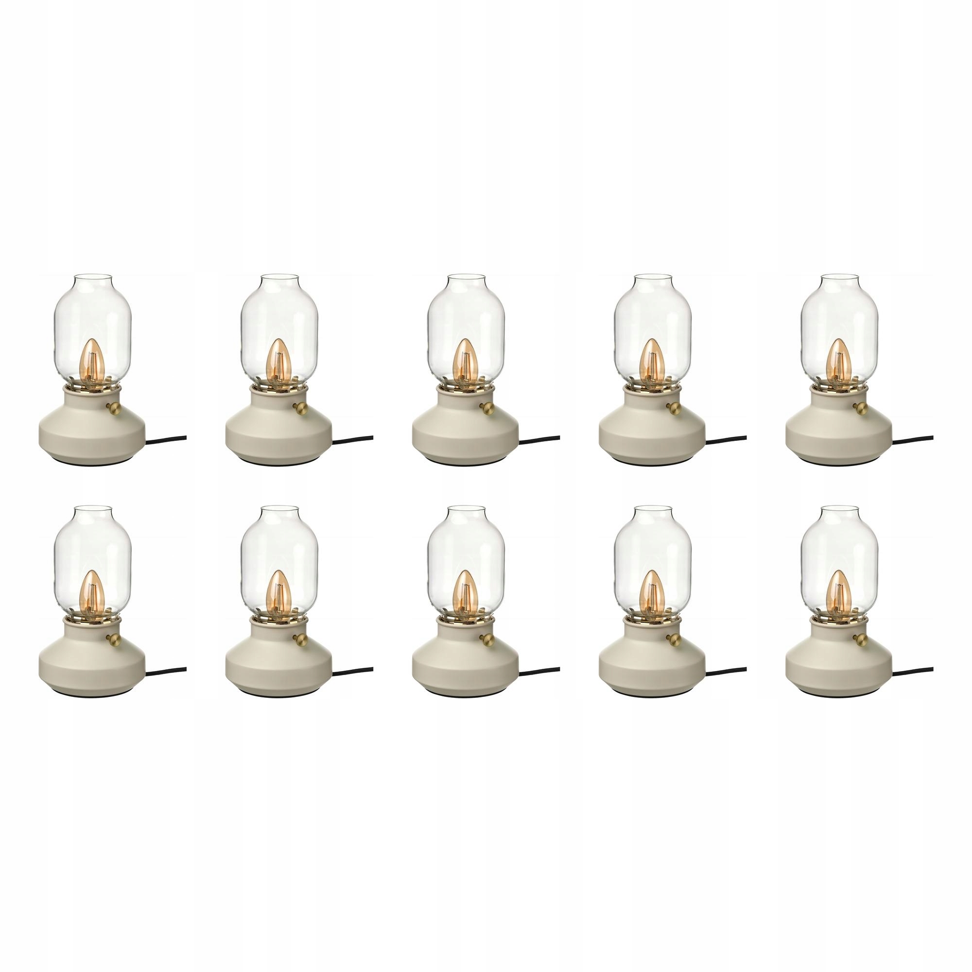10 szt. Lampa stołowa Tarnaby beżowa 25 cm ściemniana