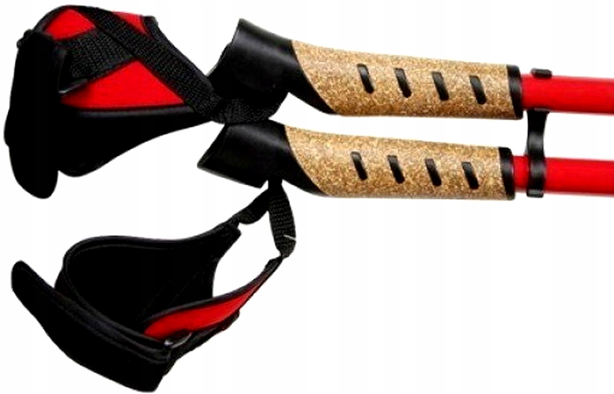 ZESTAW KIJKI NORDIC WALKING 2szt KOŃCÓWKI GRATIS Kolor dominujący pomarańcze i czerwienie