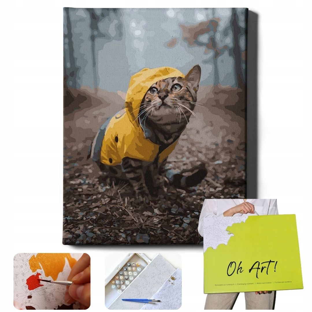 Obrázky pro malování podle čísel Kočka Malování podle čísel S Rámem Oh Art!