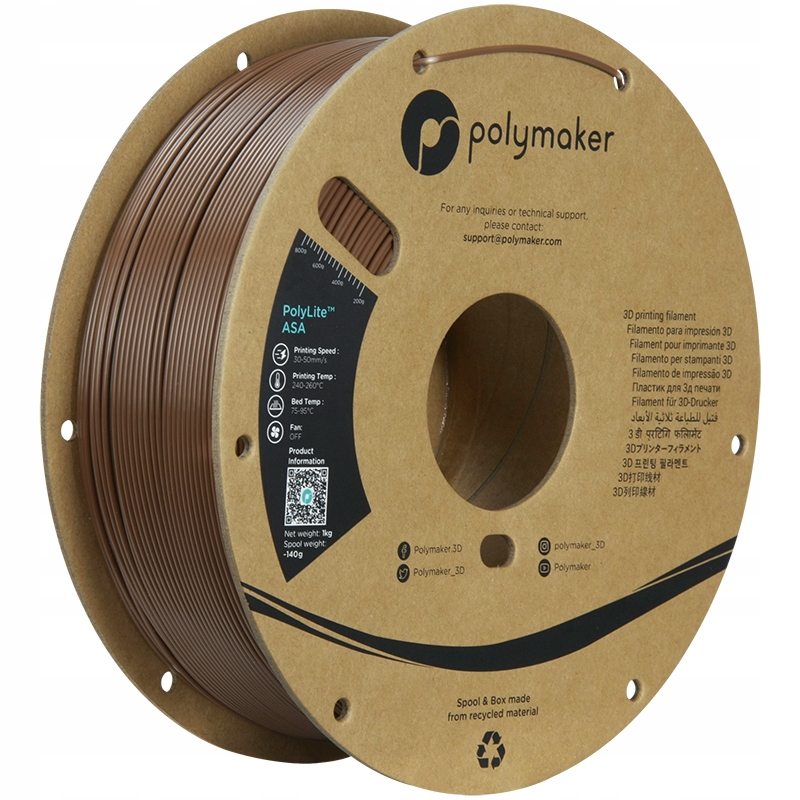 Filament ASA Polymaker 1,75 mm 1000 g brązowy
