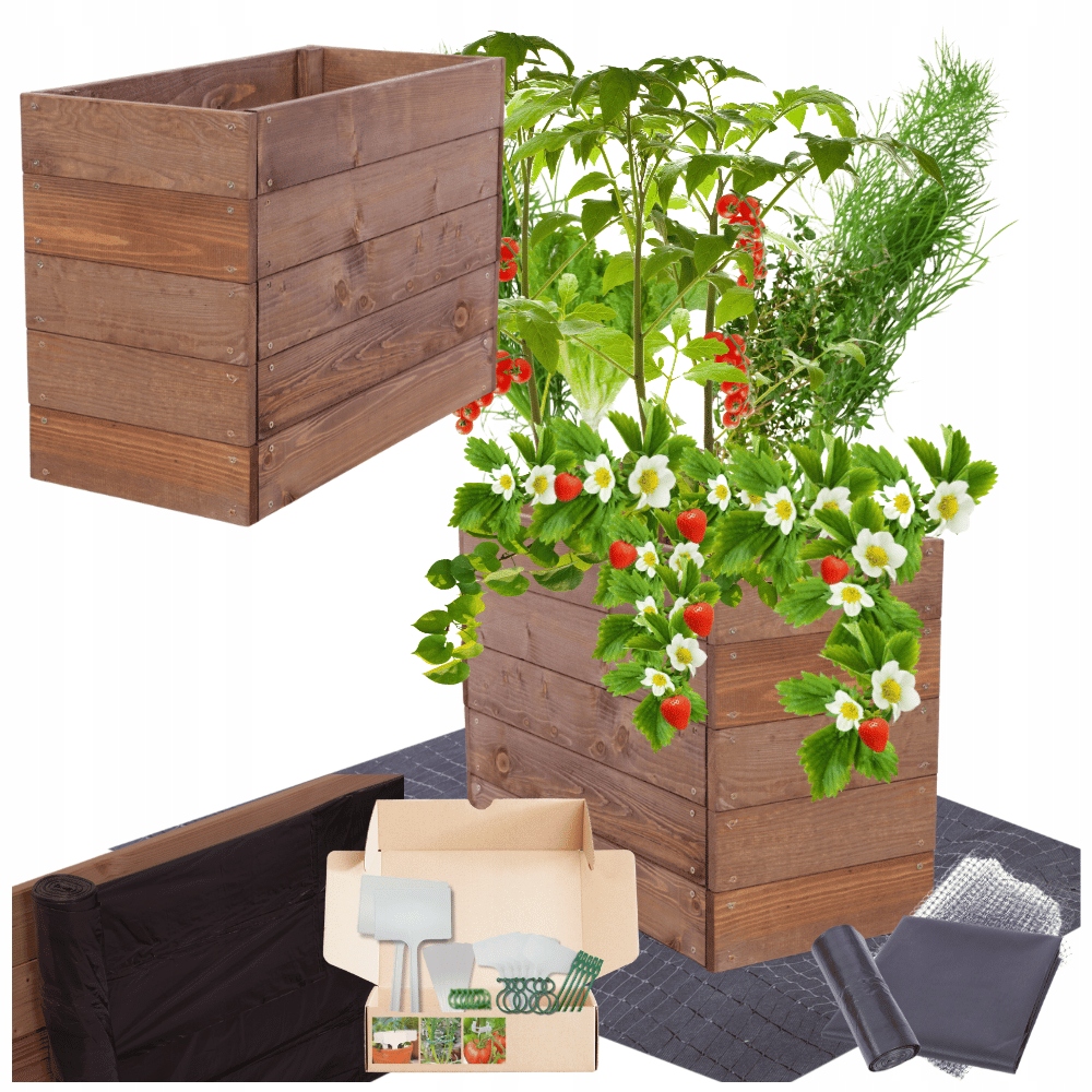 Zeleninová Zahrada záhon vyvýšená truhla pařeniště květináč dřevěný 45x30x30