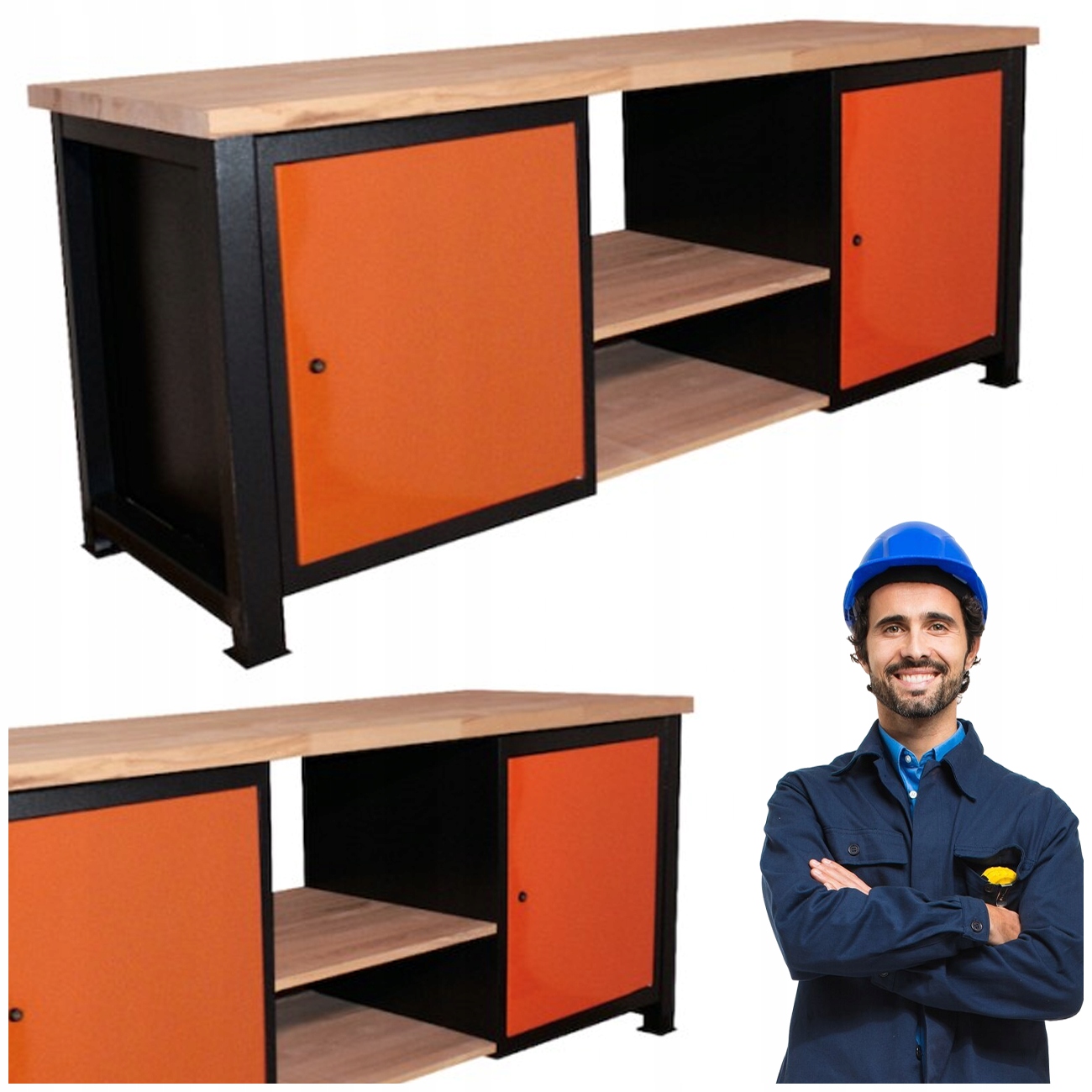 Průmyslový Kovový Garážový Pracovní Stůl 210X68X83 CM P-2115