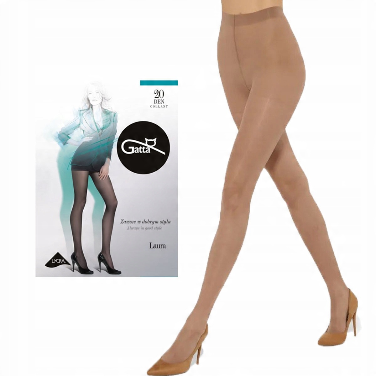 

Rajstopy Gatta Laura 20 den lycra 5-XL daino