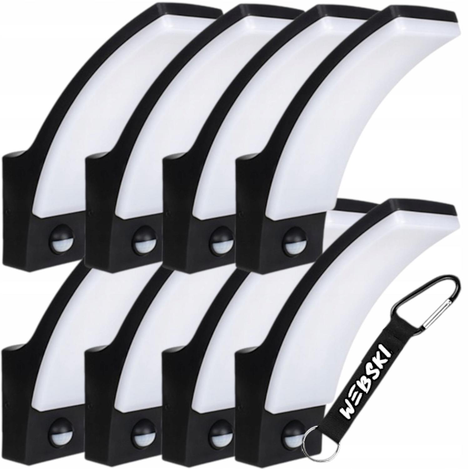 8 x nástěnné vodotěsné Led svítidlo s senzorem pohybu soumraku