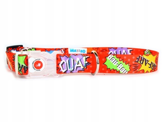 Led Obojek Pro Psa Svítící Graffiti Spona Červená Šířka 25 MM