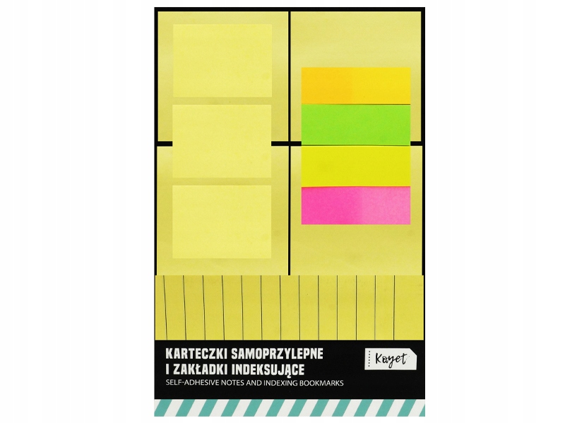 KARTECZKI SAMOPRZYLEPNE ZAKŁADKI INDEKSUJĄCE BLOCZEK KARTECZEK 950 SZTUK Marka Kayet