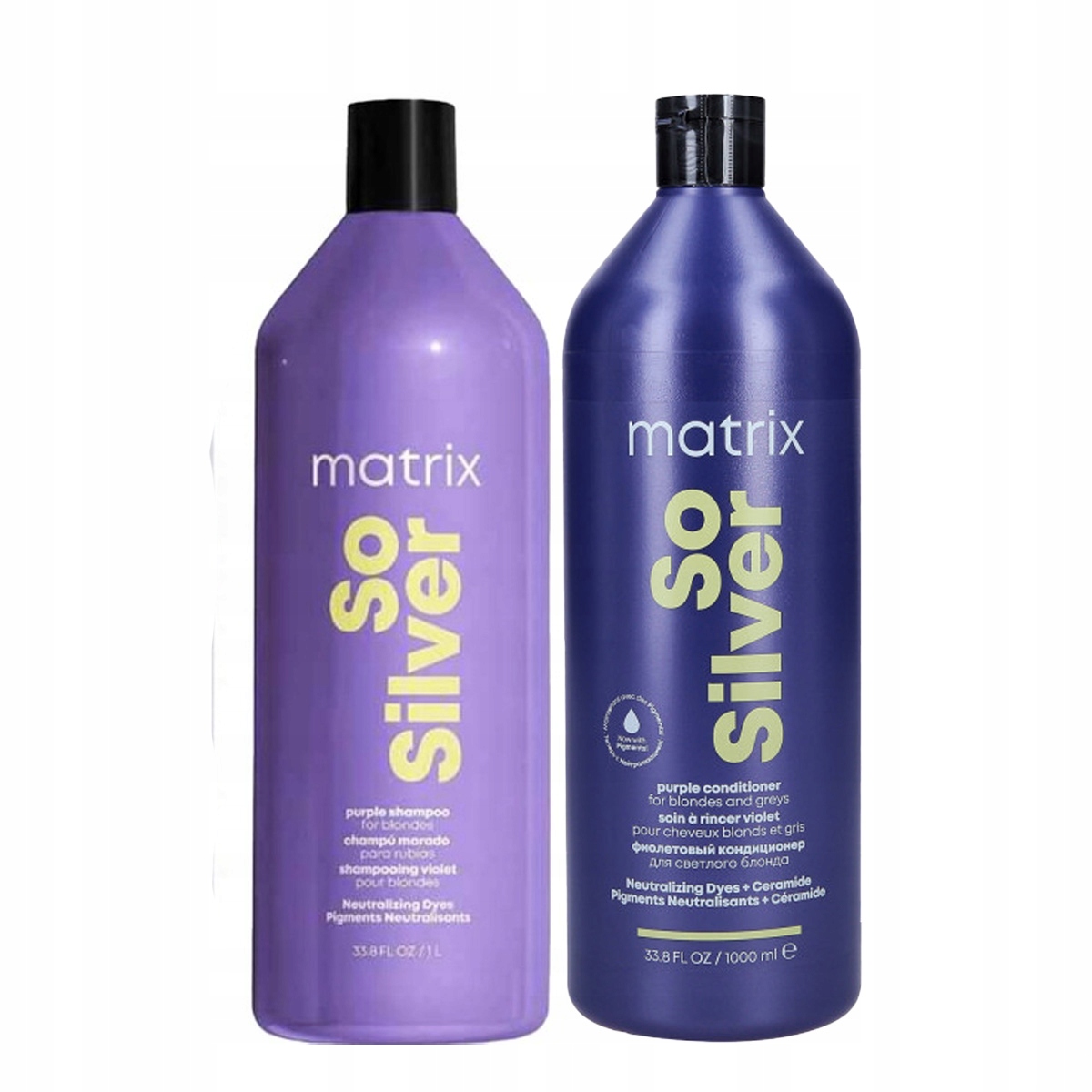 Matrix So Silver zestaw do włosów siwych i blond szampon odżywka 1L
