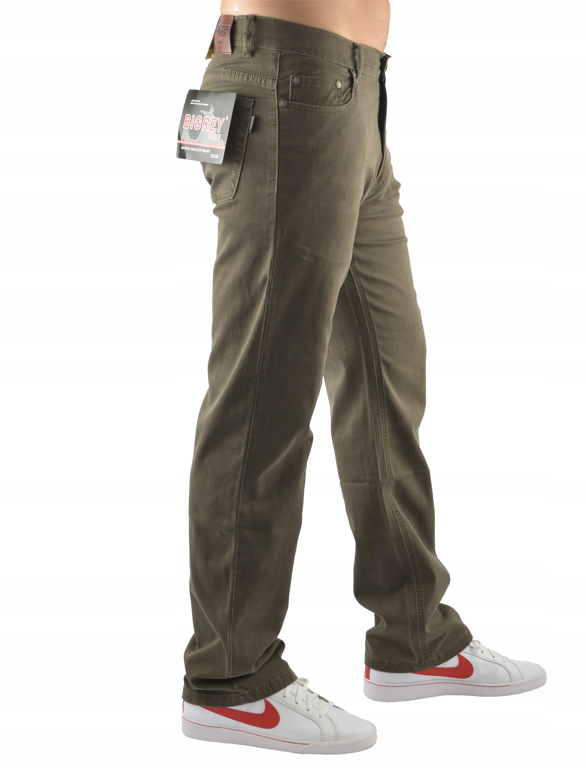 MĘSKIE JEANSY BIGREY SPODNIE OLIWKOWY W36/L30 Rozmiar 36/30