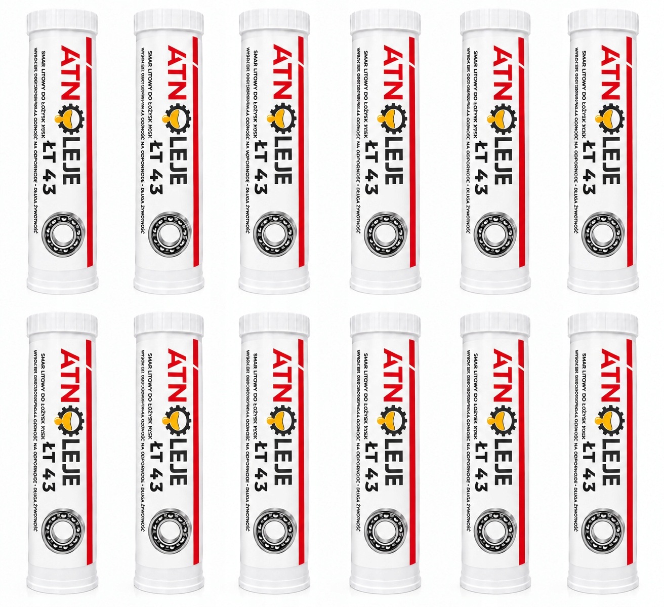 Smar litowy łożyskowy towot Łt 43 400g x 12 kartusz Do Łożysk