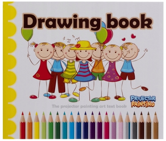 Projektor Rzutnik Dla Dzieci Ze Stolikiem Slajdy + 12 Flamastrów + Zeszyt Bohater / Bajka brak