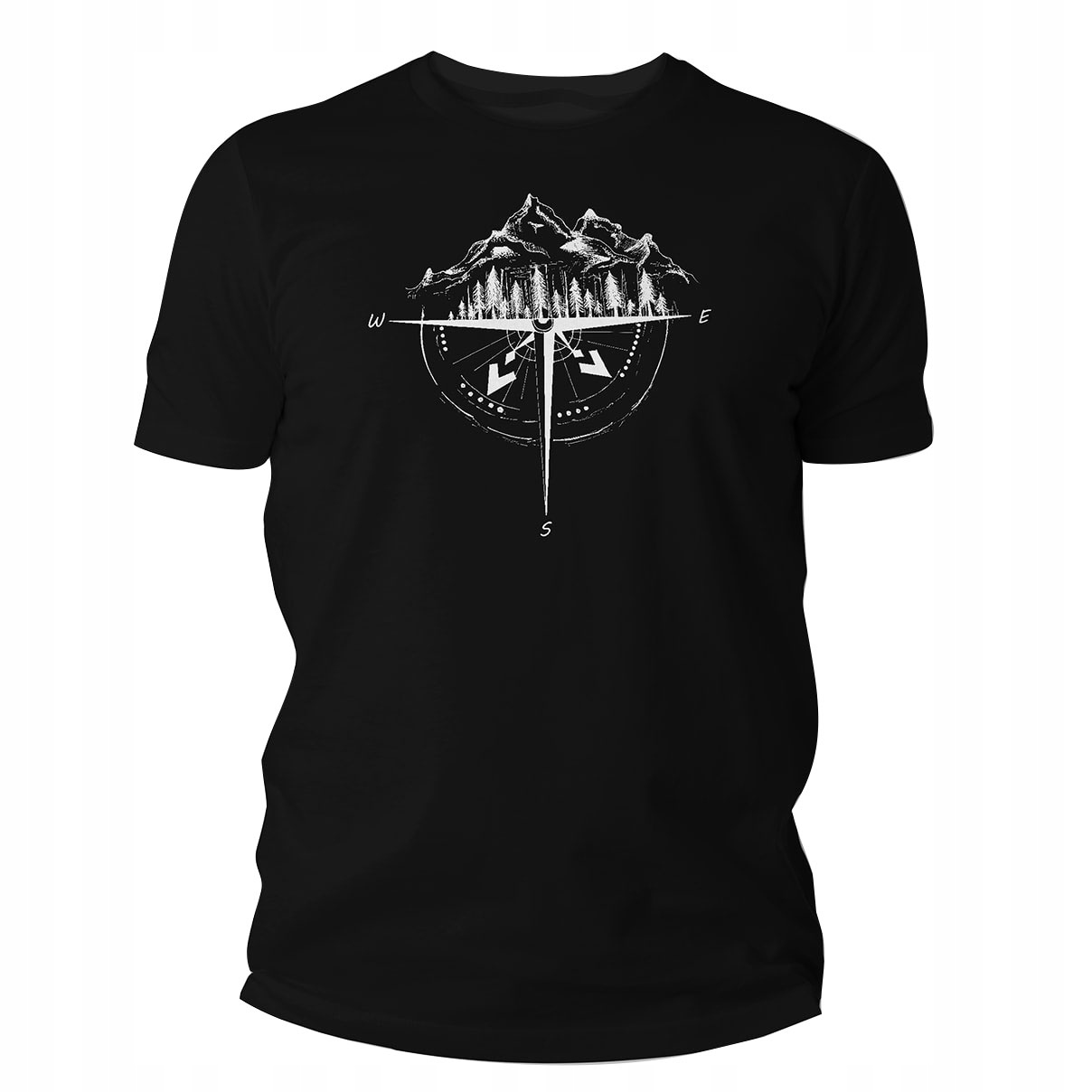 Koszulka męska t-shirt TigerWood Róża Wiatrów czarna S