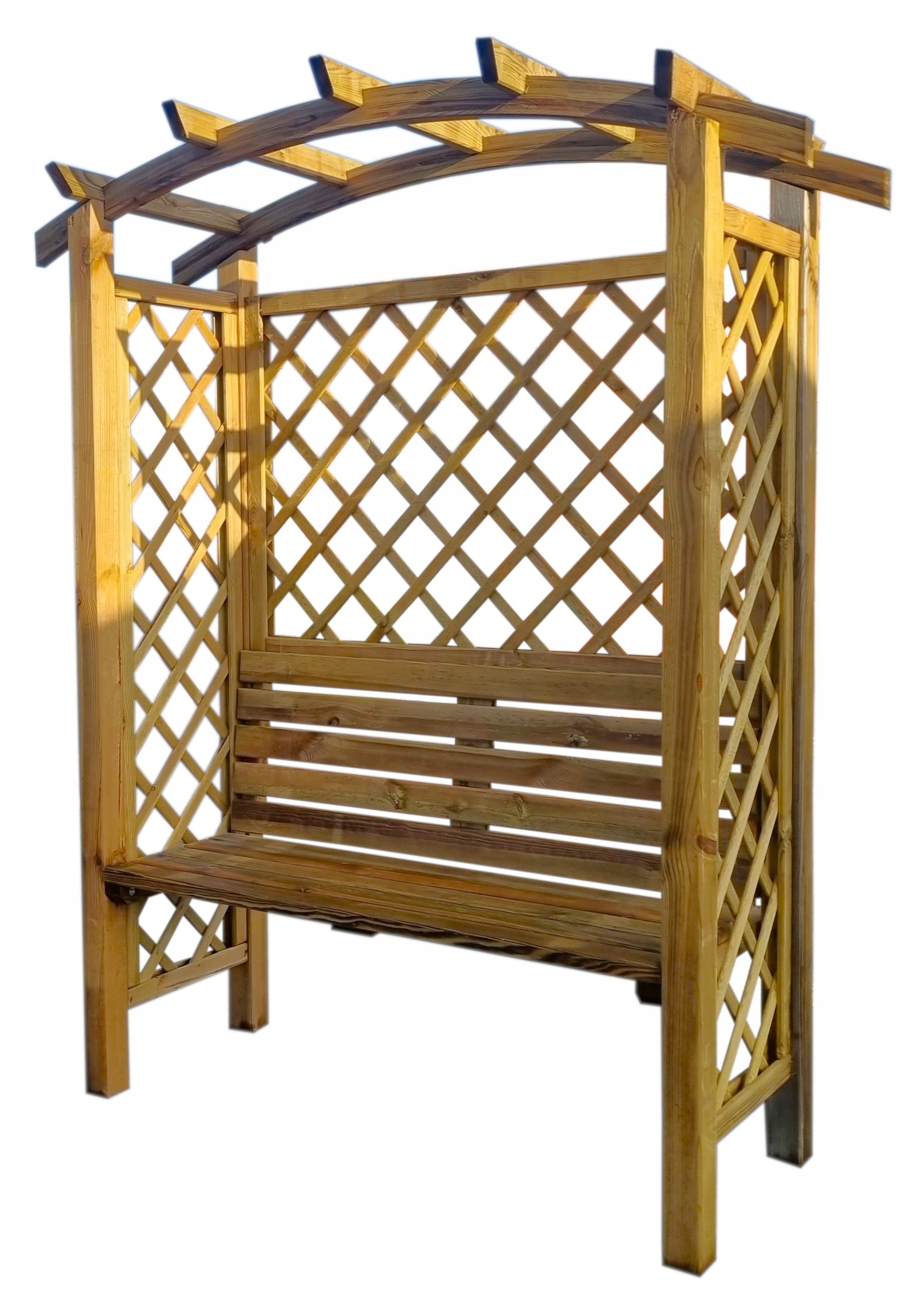 pergola drewniana z ławką łukowa Producent dostawa
