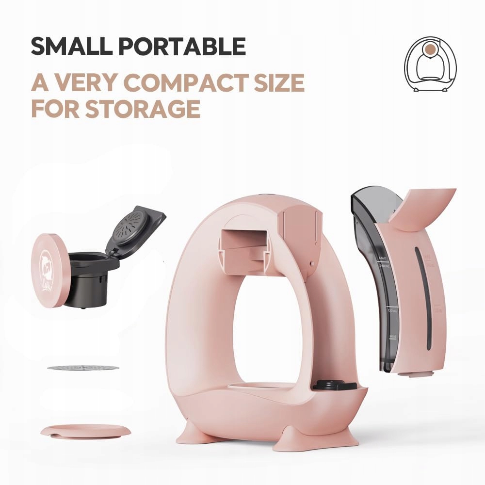 CAFILAS Ekspres Do Kawy Mini Q 2w1 Do Kawy I Herbaty Z Filtrem Różowy — miniatura 5