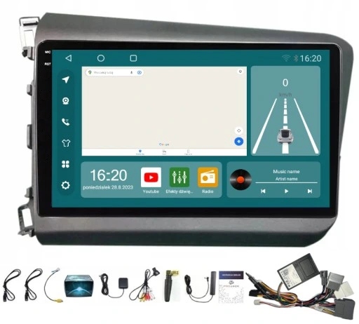 Bluetooth Navigace A Android Carplay Honda CIVIC 2012-2015 8/256 Gb Sim