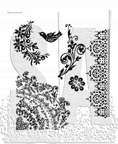 Květinová tetovací razítka Tim Holtz (CMS059)