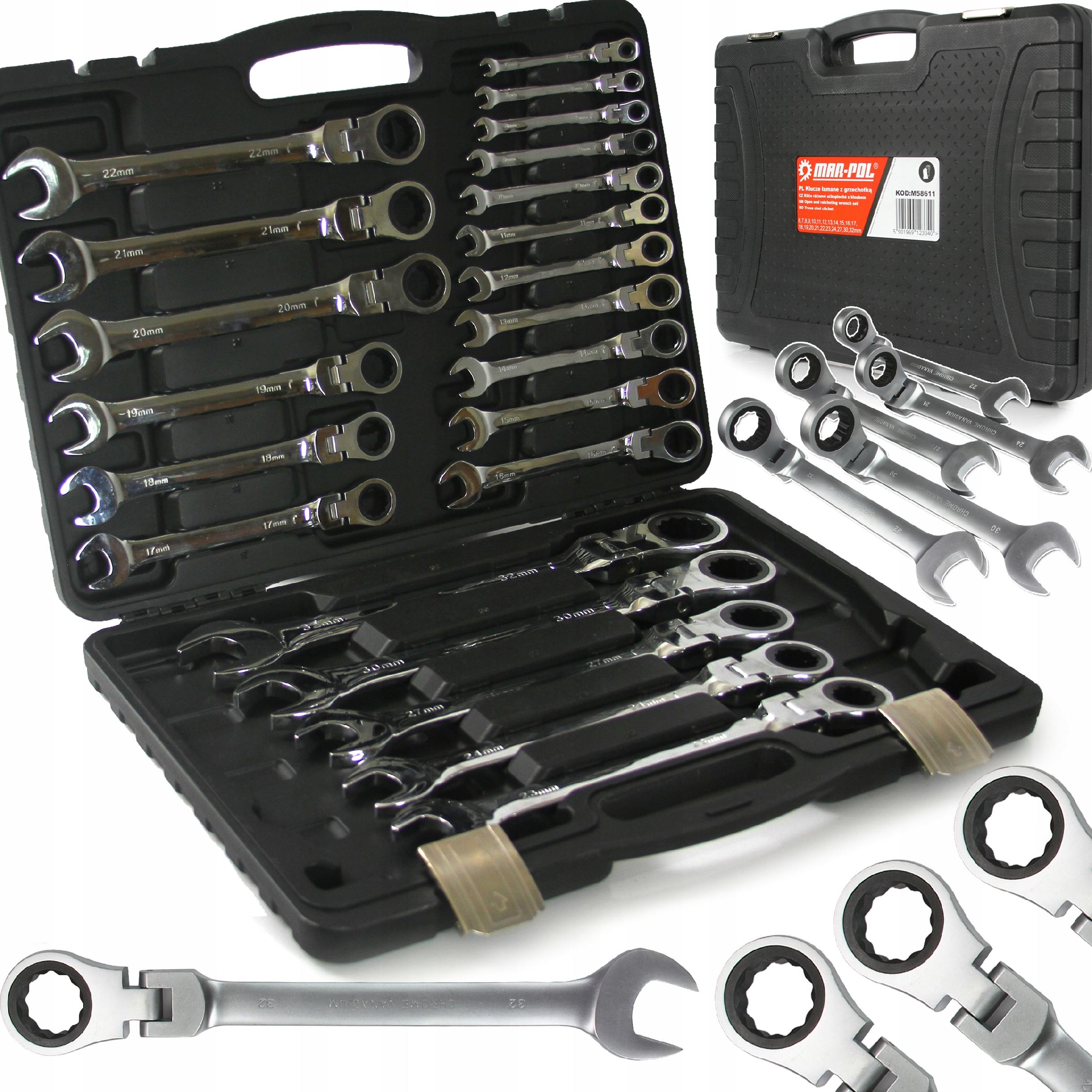 KLUCZE PŁASKO OCZKOWE Z GRZECHOTKĄ ŁAMANE 6-32 22e