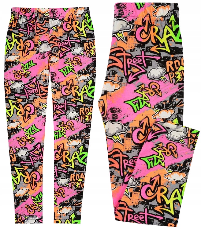 

Getry Legginsy Kolorowe Neonowe graffiti 164 H001G