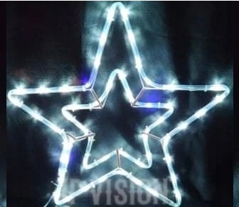 GWIAZDA OZDOBA LED BIAŁA + NIEBIESKI FLASH LAMPKI DUŻA ŚWIĘTA DWUSTRONNA